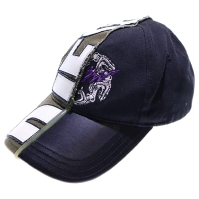 グラフィックロゴ ツートン ベースボールキャップ 帽子 カーキ/ブラック/ホワイト Bランク