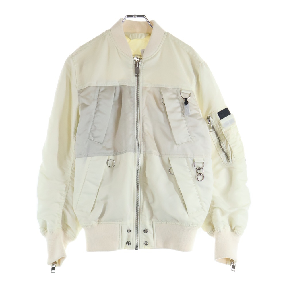 リバーシブル ジップアップボンバージャケット MA-1 ホワイト Bランク