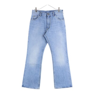22SS ジップフライ ウォッシュド加工 ブーツカット フレアデニムパンツ インディゴ S50LA0200 Bランク