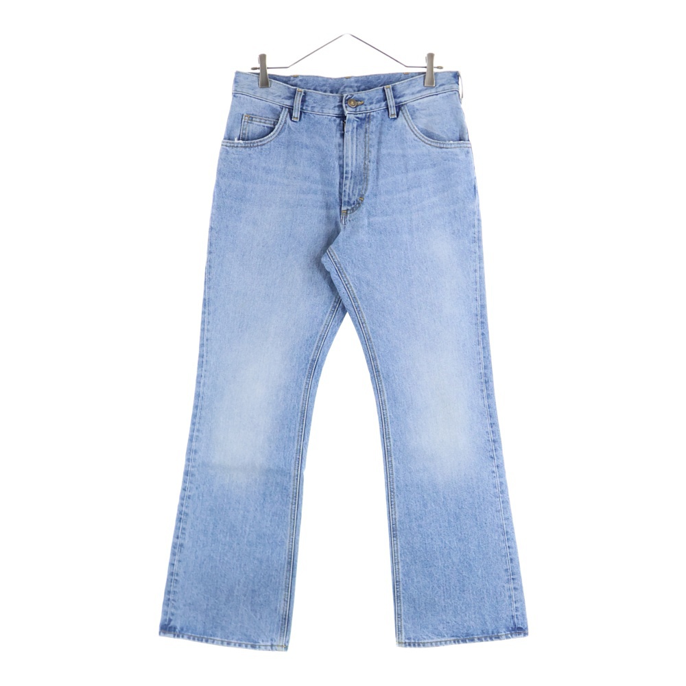 22SS ジップフライ ウォッシュド加工 ブーツカット フレアデニムパンツ インディゴ S50LA0200 Bランク