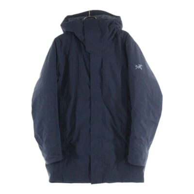 THERME PARKA サーミパーカー サイドロゴ ジップアップ 中綿ダウンジャケット ネイビー 29708-136525 Aランク