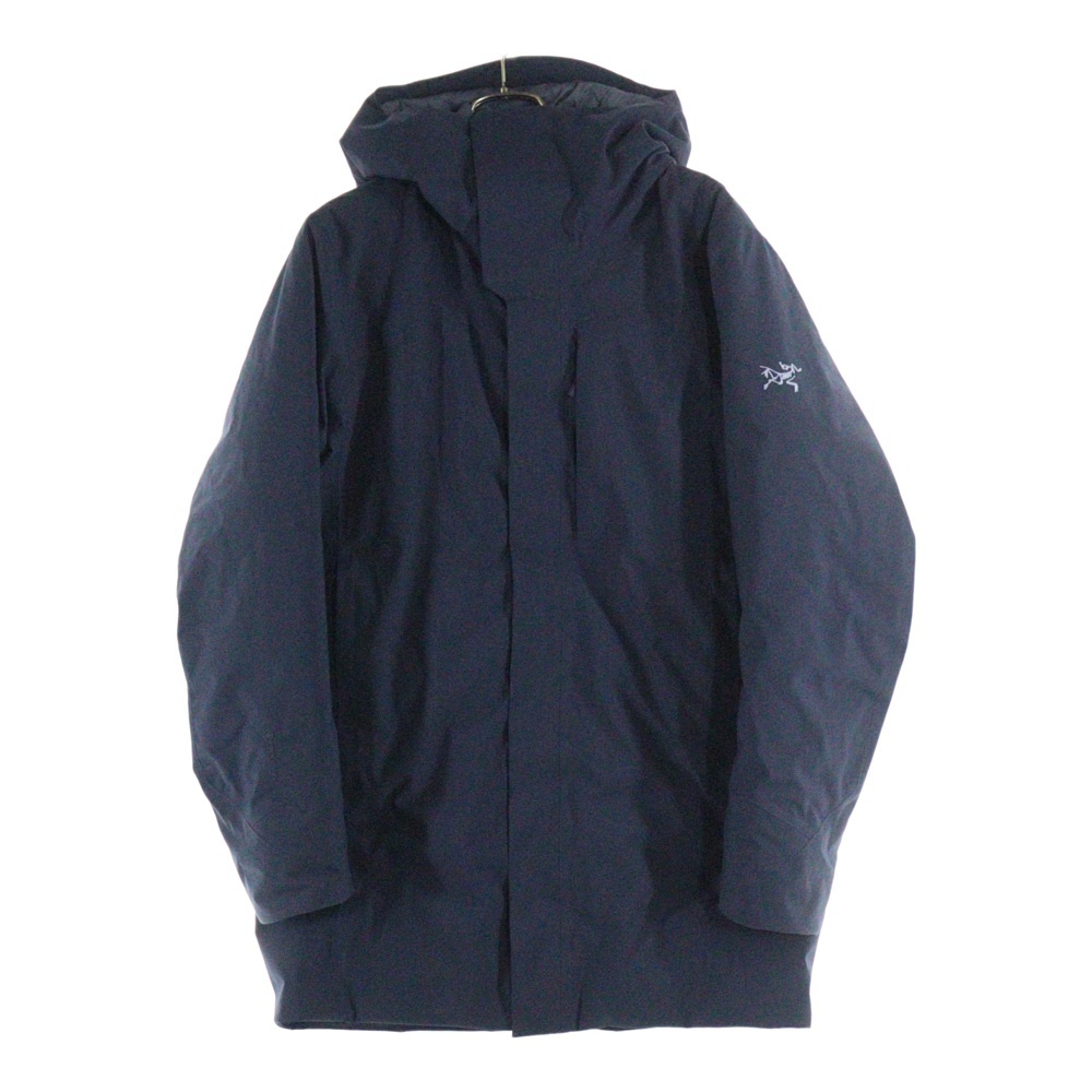 THERME PARKA サーミパーカー サイドロゴ ジップアップ 中綿ダウンジャケット ネイビー 29708-136525 Aランク