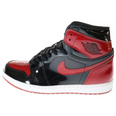 NIKE エアジョーダン1 レトロ パテントブレッド　22センチ 楽天市場】NIKE AIR JORDAN 1 RETRO HI OG PATENT BRED black