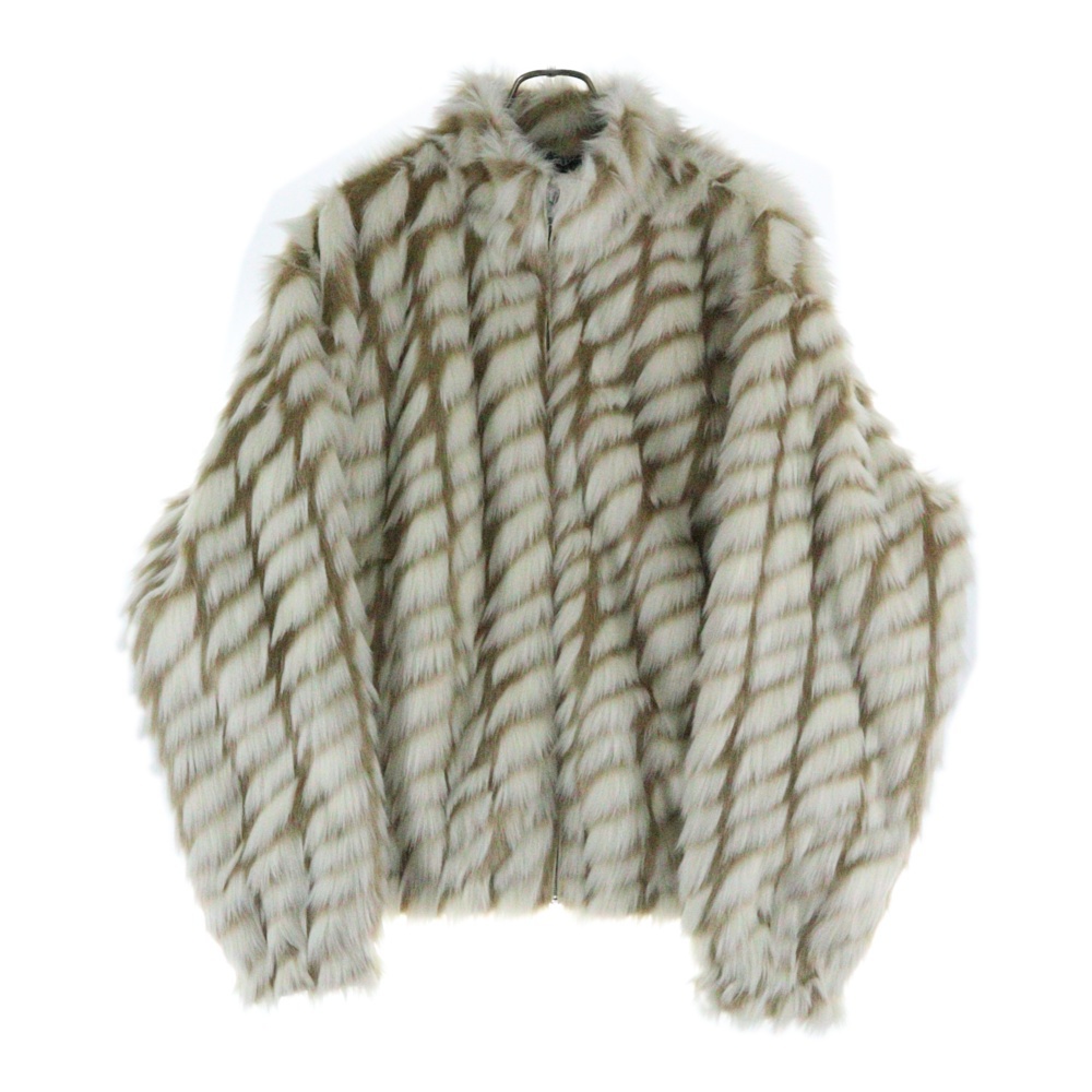 25SS Faux Fur Jacket ジップアップ フェイクファージャケット ベージュ Aランク