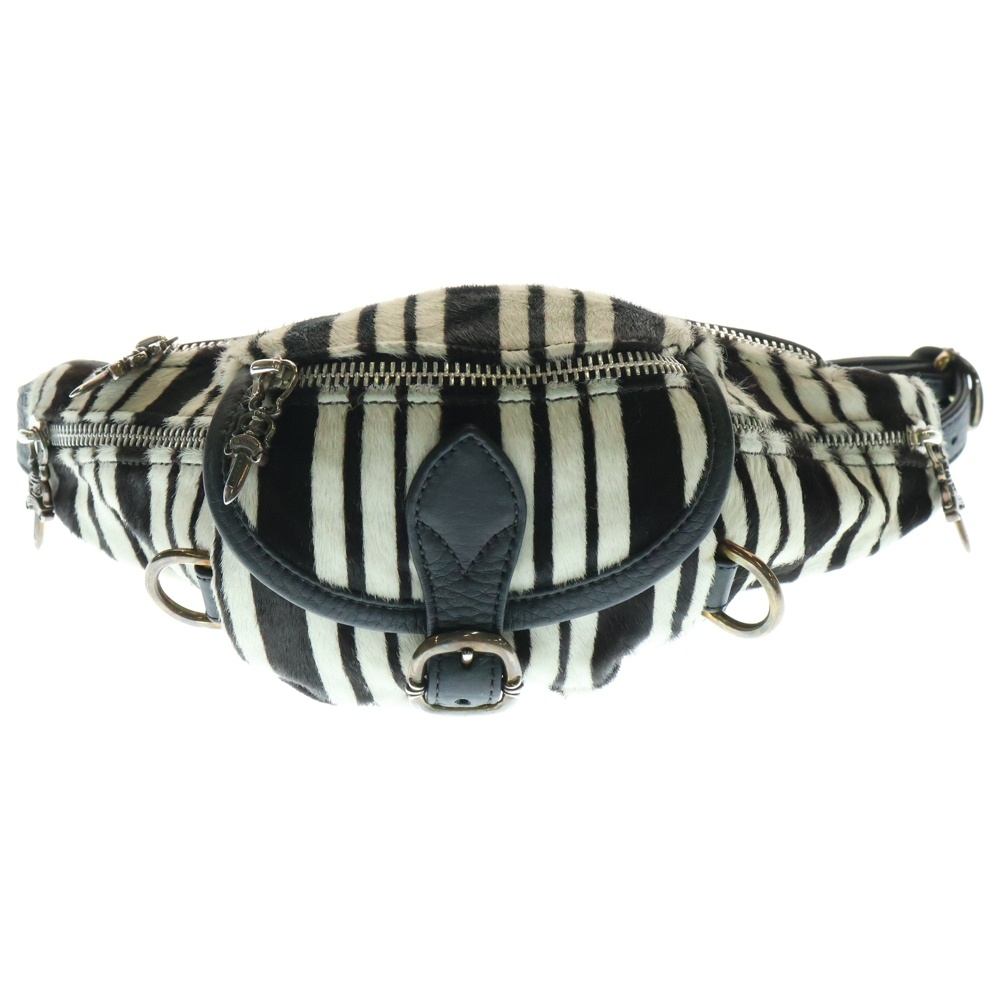 SNAT PACK mini スナットパックミニ ダガージップ ガンスリンガーベルト ハラコ ウエストバッグ ボディバッグ ホワイト/ブラック Sランク