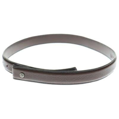 1.0 STRAP 1.0inch スクロールレーベルリベッツ レザーベルト ブラウン Aランク