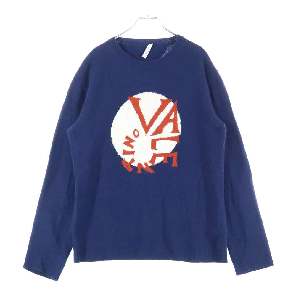 19SS サークルロゴ ウール ニット セーター ネイビー RV3KC01FMRN Bランク