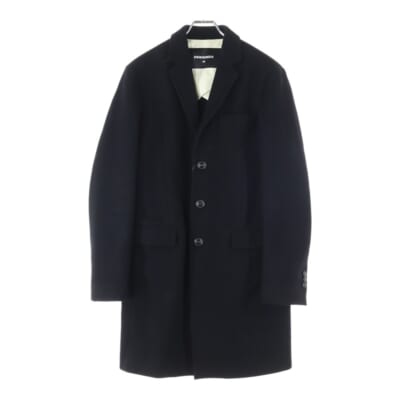 15AW ウール チェスターコート ロングコート ブラック S74AA0078 Aランク