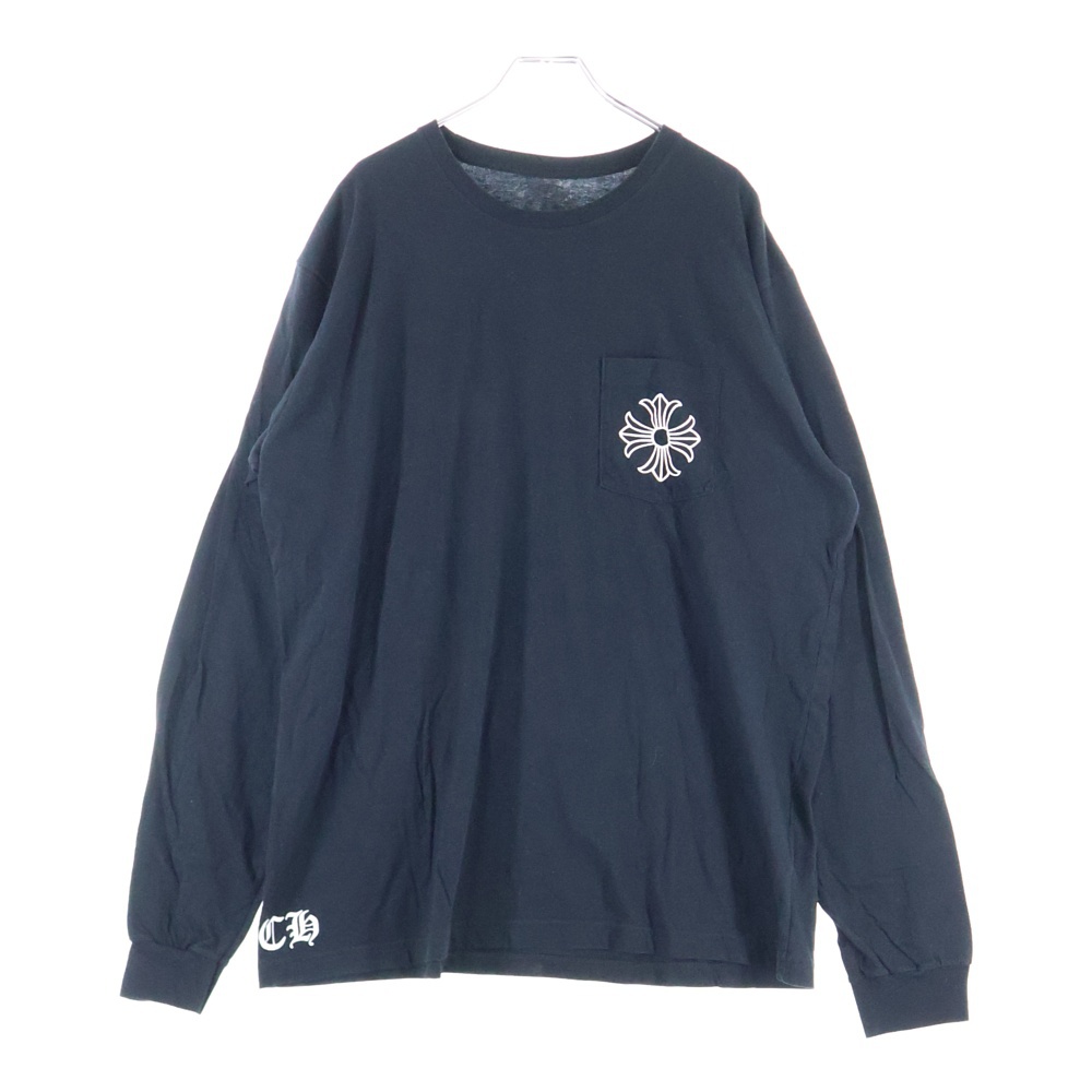 CH T-SHIRT CHプラス ロゴパックプリント 長袖Tシャツ ロンT ブラック Bランク