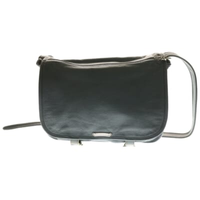 SOFT SHOULDER ソフト ショルダーバッグ メッセンジャーバッグ ブラック/シルバー Bランク