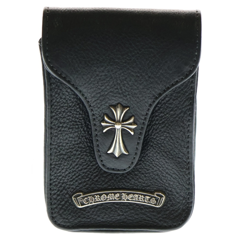 CH CRSS CHクロスレザーシガレットケース ブラック Bランク