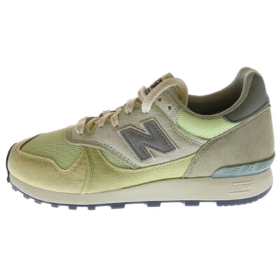 ×AURALEE U475AR ALOE WASH オーラリー アロエウォッシュ メッシュ ローカットスニーカー イエロー US8/26cm Sランク