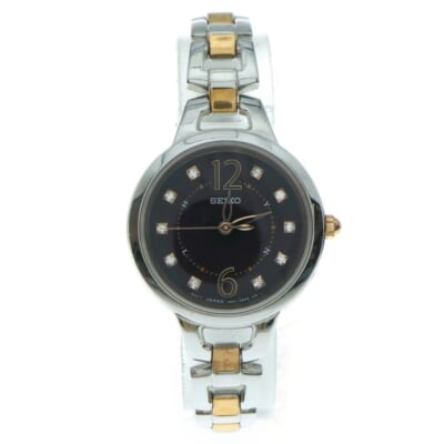 ブラウン文字盤 ソーラー電波 ウォッチ 腕時計 シルバー 3B51-0AR0 Bランク