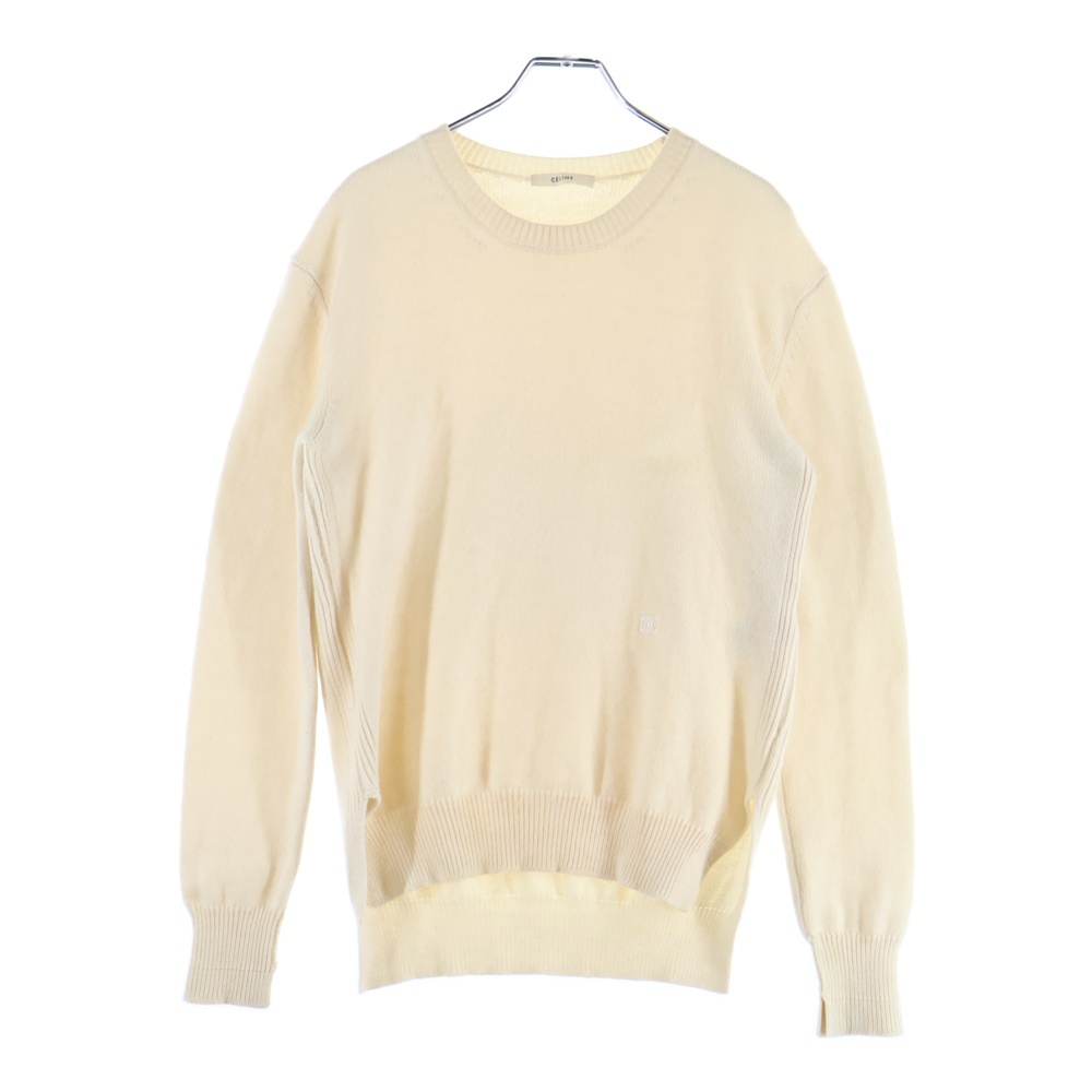 トリオンフ ロゴ刺繍 クルーネックカシミヤ長袖セーター ニット ベージュ Bランク