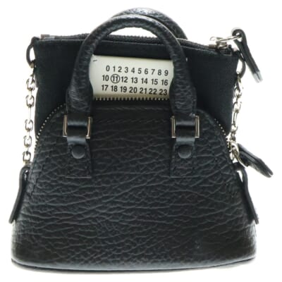 5AC ベビー チェーンバッグ ショルダーバッグ ミニバッグ ブラック レザー シルバー金具 Aランク