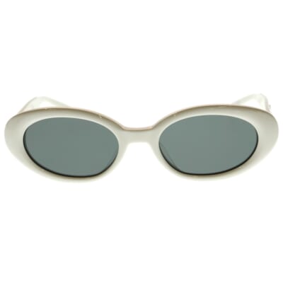 ×Maison Margiela MM107 メゾンマルジェラ オーバルシェイプ カラーレンズサングラス 眼鏡 ホワイト Bランク