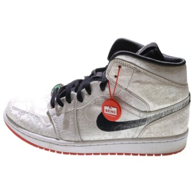 ×CLOT AIR JORDAN 1 MID SE FEARLESS GC CU2804-100 ×クロット エアジョーダン1 ミッド フィアレス スニーカー ホワイト US10.5/28.5cm Bランク