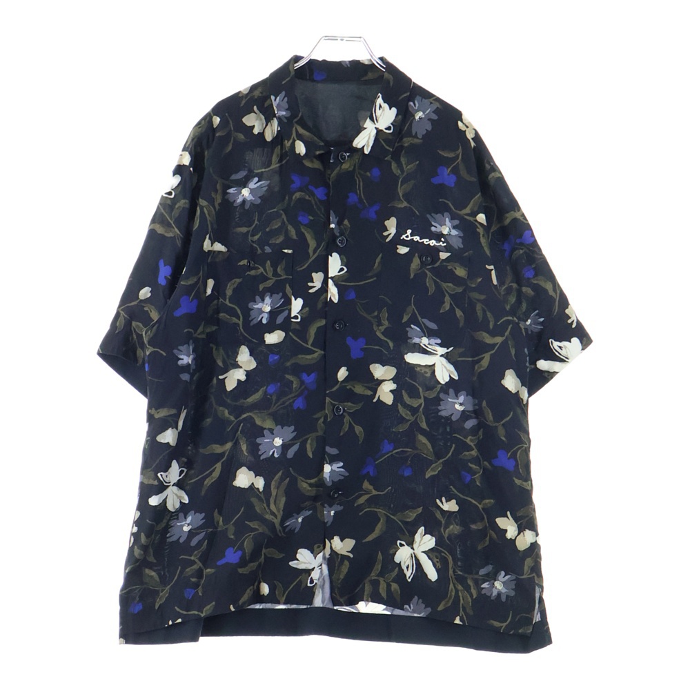 24SS Floral Print Shirt 24-03408M フローラルプリント 半袖シャツ ブラック Bランク