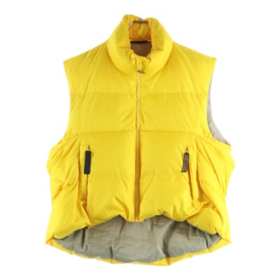 Burger-KEEL EK-1292 バーガー リップストップナイロン ダウンベスト イエロー Aランク