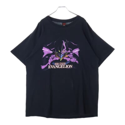 90s NEON GENESIS EVANGELION TEE FASHION VICTIM 新世紀エヴァンゲリオン 初号機 プリント 半袖Tシャツ カットソー ブラック Bランク