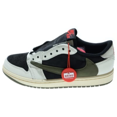 ×TRAVIS SCOTT WMNS AIR JORDAN 1 LOW OG Medium Olive DZ4137-106 トラヴィススコット ウィメンズ エアジョーダン1 ミディアムオリーブ ローカットスニーカー Sランク