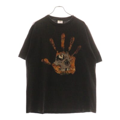 00's PUSHEAD Chaser Hand Of Skull ALSTYLE パスヘッド ハンドスカル フロントプリント 半袖Tシャツ カットソー ブラック Bランク