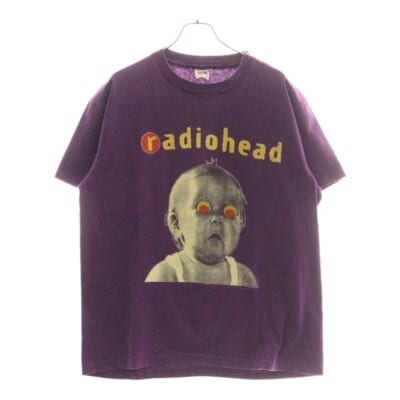 90's radiohead 1993 pablo HONEY TOUR ANVIL レディオヘッド パブロハニーツアー 両面プリント半袖Tシャツ カットソー パープル Bランク