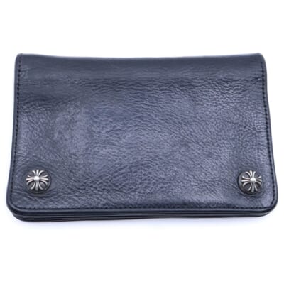 クロムハーツ LONG WALLET グリーシー クロスボタン レザー ロング