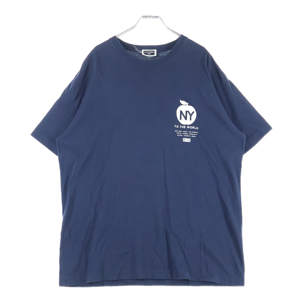 NY To The Wold S/S TEE 24‐073‐060‐0044-4‐0 バックロゴ クルーネック半袖Tシャツカットソー ネイビー Bランク