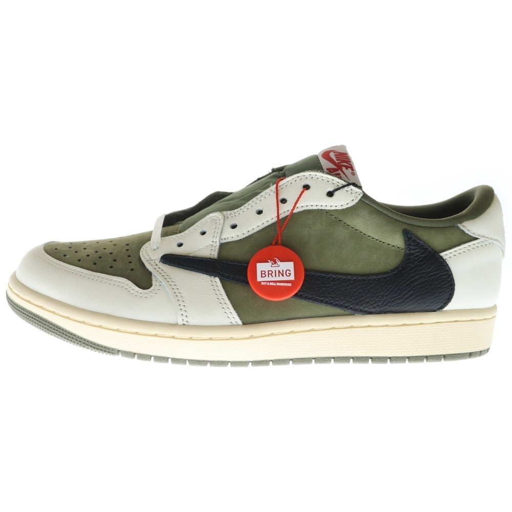 ×TRAVIS SCOTT AIR JORDAN 1 LOW OG SP Reverse Olive DM7866-200 トラヴィススコット エアジョーダン1 リバースオリーブ ローカットスニーカー US10/28cm Sランク