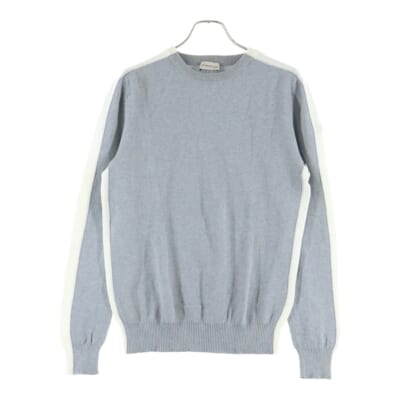 MAGLIA TRICOT GIROCOLLO スリーブライン切替 クルーネックロングスリーブTシャツカットソー ロンT グレー D10919029500 Bランク