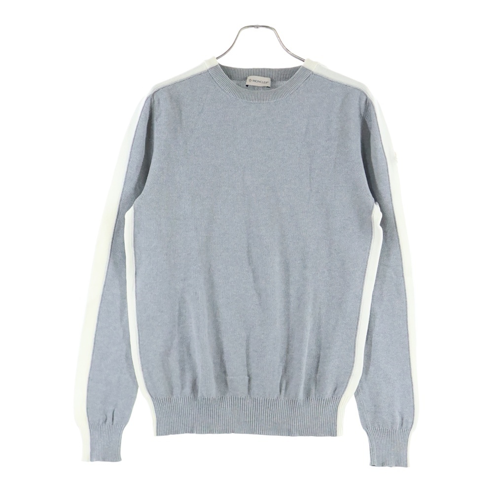 MAGLIA TRICOT GIROCOLLO スリーブライン切替 クルーネックロングスリーブTシャツカットソー ロンT グレー D10919029500 Bランク