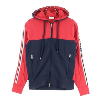 MAGLIA CARDIGAN バイカラージップアップスウェットパーカー フーディ レッド/ネイビー F10918G70200 Bランク