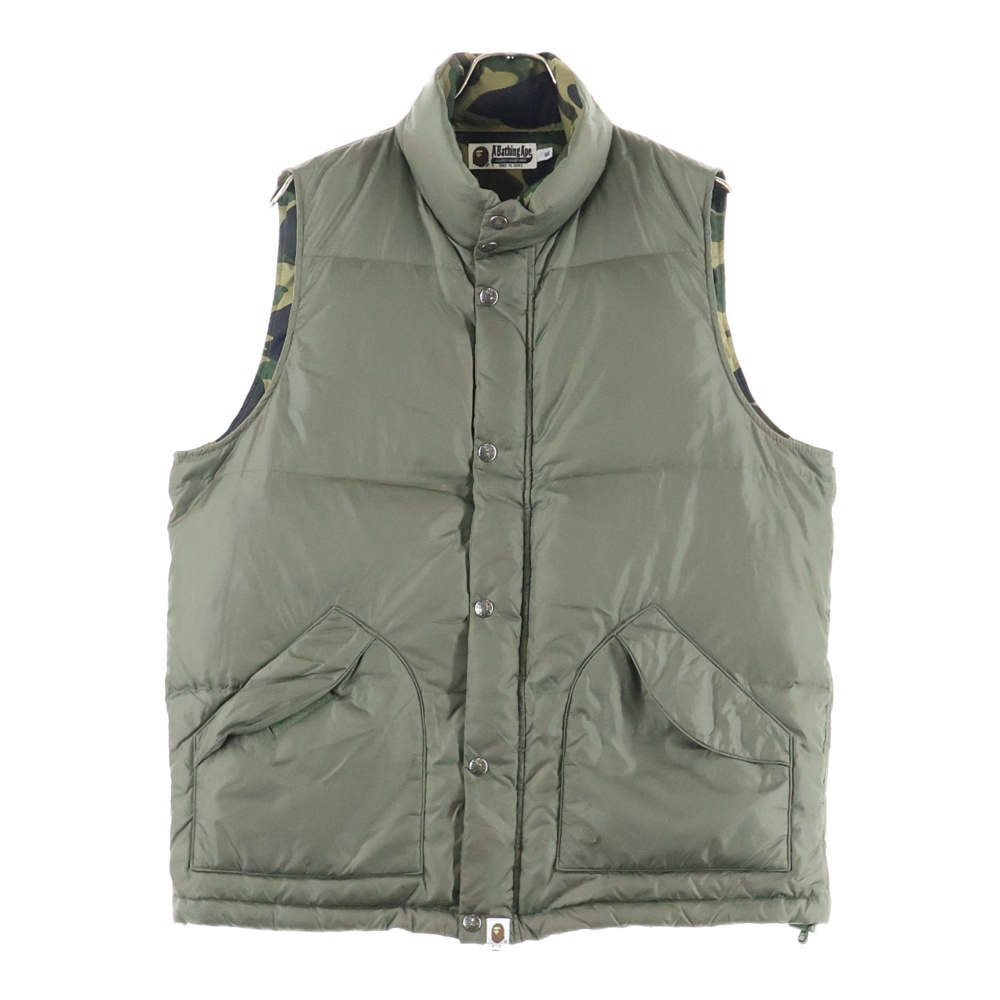 DOWN VEST 1930-140-007 裏地カモ柄ダウンベスト カーキ Bランク