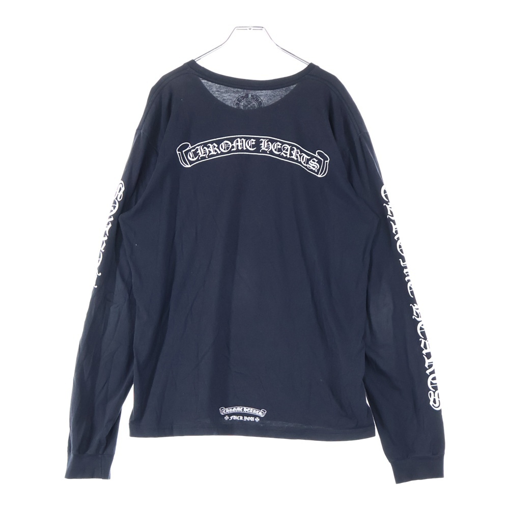 CH SCROLL LABEL FUCKYOU L/S /1 スクロールラベル ファックユーアームプリント長袖Tシャツ ブラック Cランク