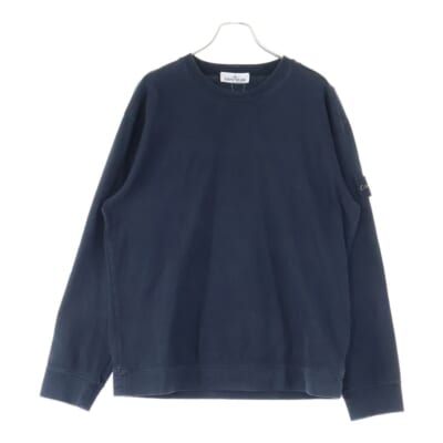 23SS GARMENT DYED Logo Patch Sweatshirt 101563750 ガーメントダイ ロゴワッペン クルーネック長袖Tシャツカットソー ロングスリーブ ロンT ブラック Bランク