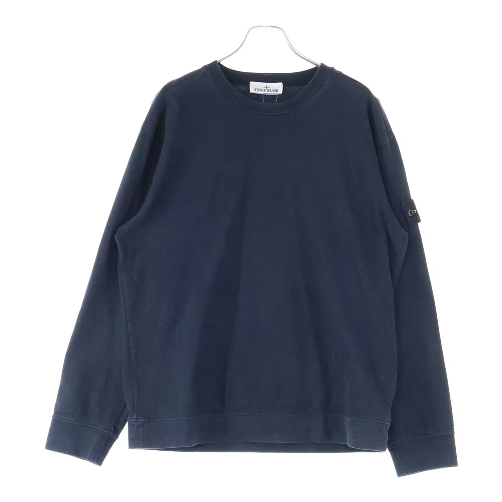 23SS GARMENT DYED Logo Patch Sweatshirt 101563750 ガーメントダイ ロゴワッペン クルーネック長袖Tシャツカットソー ロングスリーブ ロンT ブラック Bランク