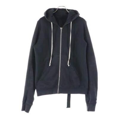 フロントジップアップ スウェットパーカー フーディ ブラック DU1264 Cランク