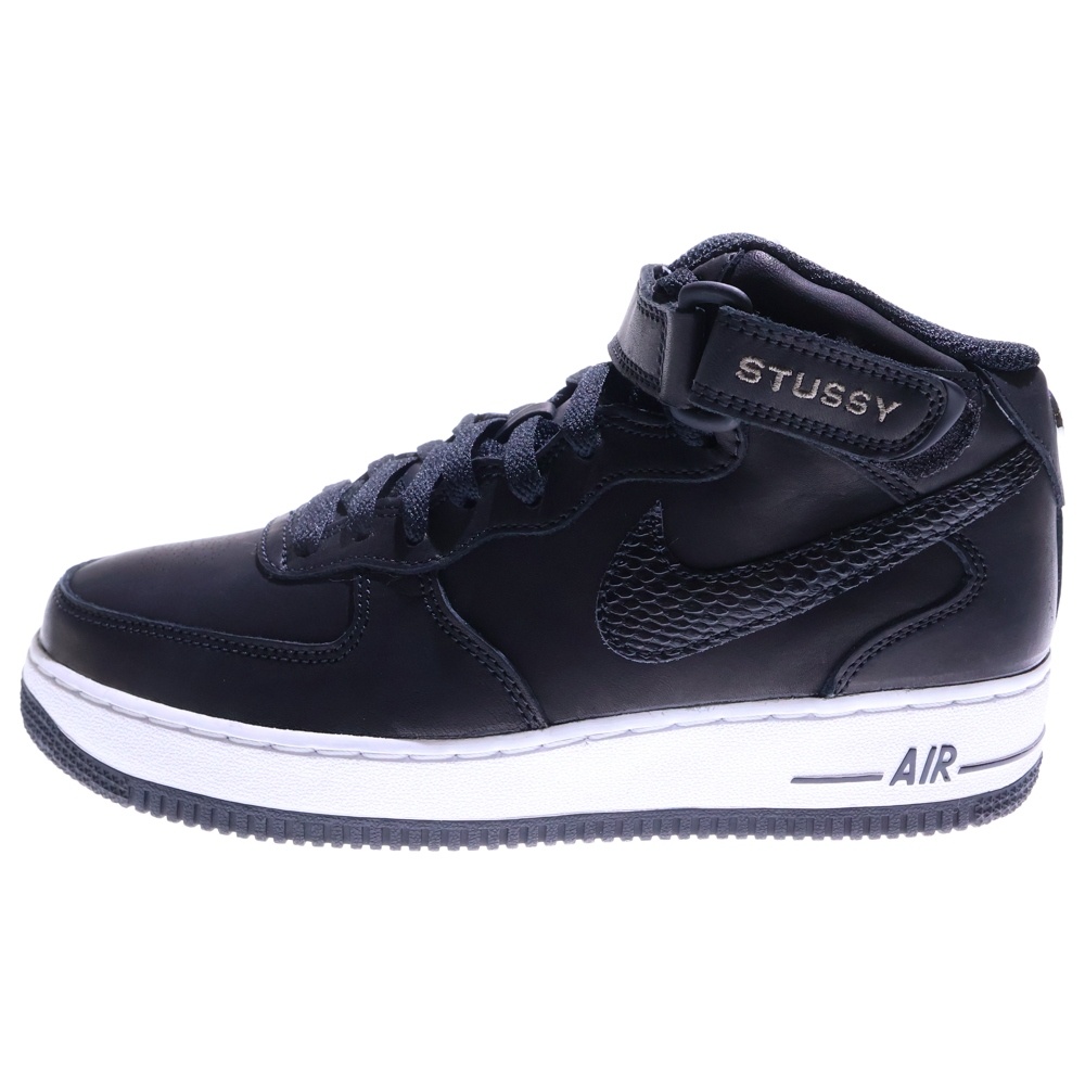ナイキ ×STUSSY AIR FORCE 1 MID BLACK SNAKESKIN DJ7840-001 