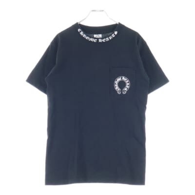 OLD NECK LOGO T-SHIRTS オールド ネックロゴ半袖カットソー 半袖Tシャツ ホースシューバッククロス ブラック Bランク