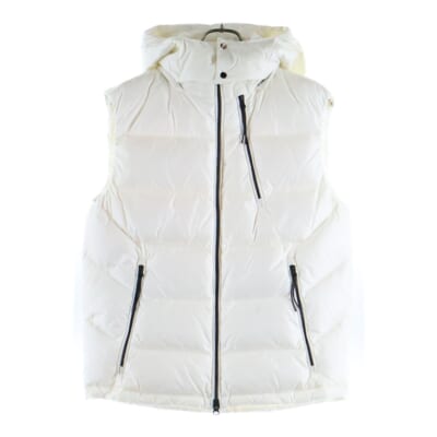 DD.SHELL ゴーグル付き フーデッド ジップアップダウンベスト ホワイト 03CMOW220A Aランク