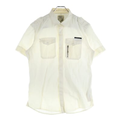 半袖シャツ ミリタリーシャツ エポレット ジップポケット ホワイト Bランク