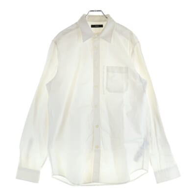 長袖シャツ コットンシャツ 胸ポケット ホワイト Bランク
