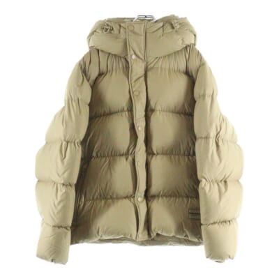 Halsby ノバチェック フード ダウン ジャケット XL ベージュ 8091093 Bランク