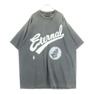 25SS ×FEAR OF GOD SNT OF GOD FG_SS TEE VINTAGE加工 セントオブゴッド 両面プリント クルーネック 半袖Tシャツ カットソー グレー SM-HR8-0000-C01 Bランク