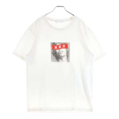 フロントプリント クルーネック 半袖Tシャツ ホワイト GX-A20-ST-22 Bランク