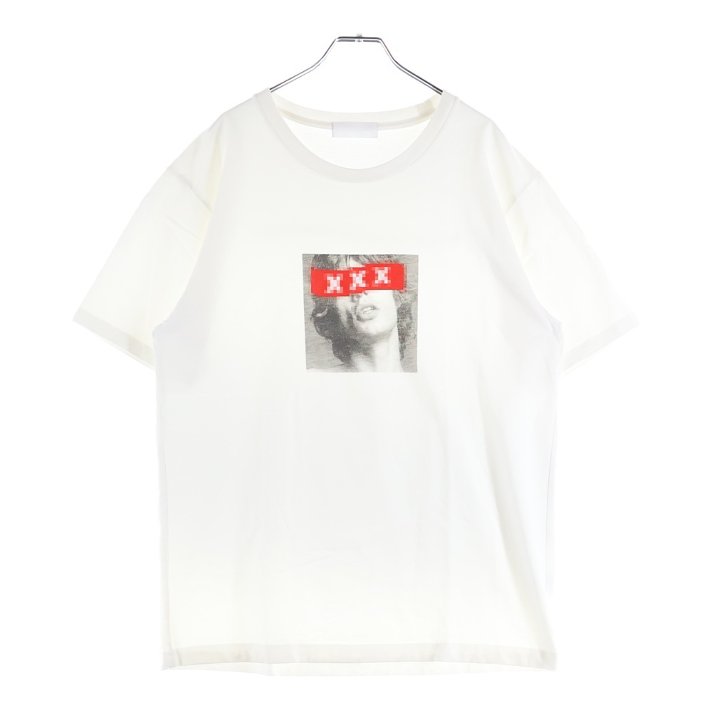 フロントプリント クルーネック 半袖Tシャツ ホワイト GX-A20-ST-22 Bランク