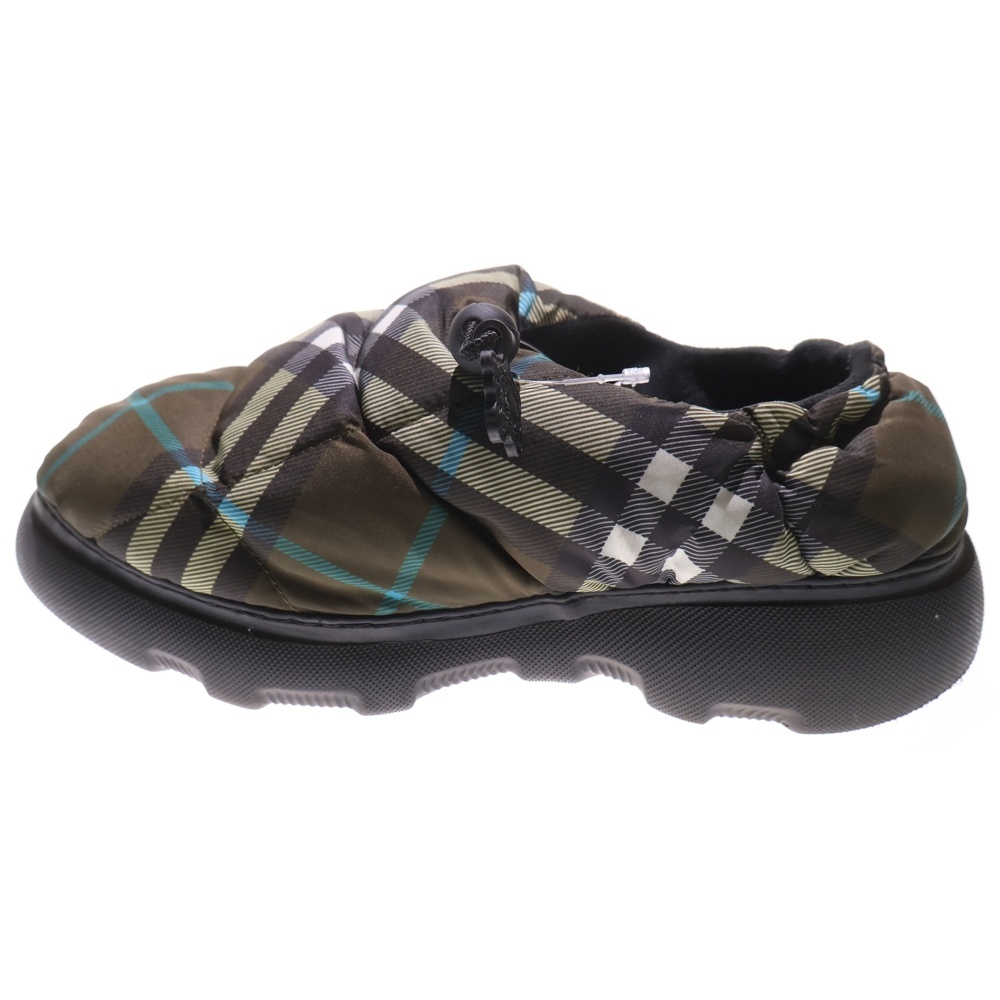 Pillow チェック柄 ナイロン ピローミュール シューズ カーキ Bランク