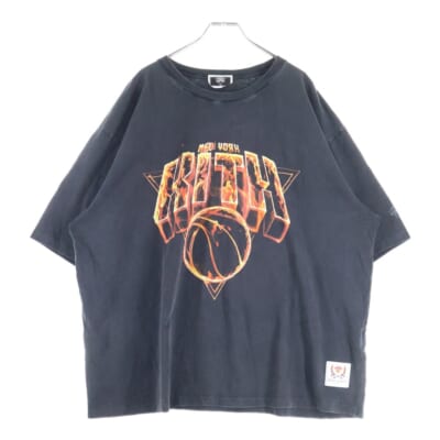 New York Knicks Fire Vintage Jones Tee ニューヨークニックス ファイヤーヴィンテージジョーンズT 半袖Tシャツ クルーネックカットソー ブラック Aランク