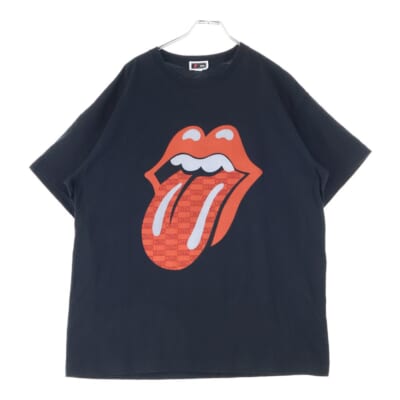 The Rolling Stones Monogram Tongue Tee ザローリングストーンズ モノグラムタン プリント半袖Tシャツ クルーネックカットソー ブラック Aランク